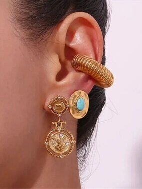 Angel Wing 18K Gold Plated Stainless Steel Waterproof Earrings